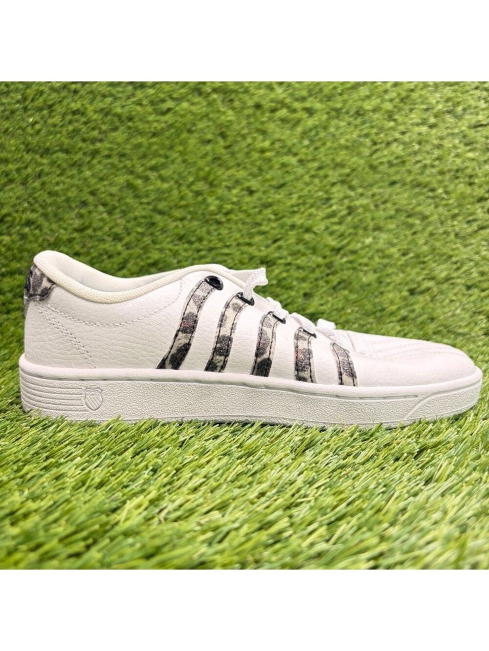 K-Swiss Court Pro II Leopard Womens Size 6 White Black Athletic Shoes Sneakers
